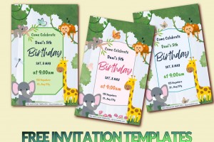 Free Jungle-Themed Birthday Invitation Templates for Canva